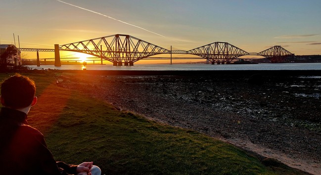Sunset beyond the Forth Bridge