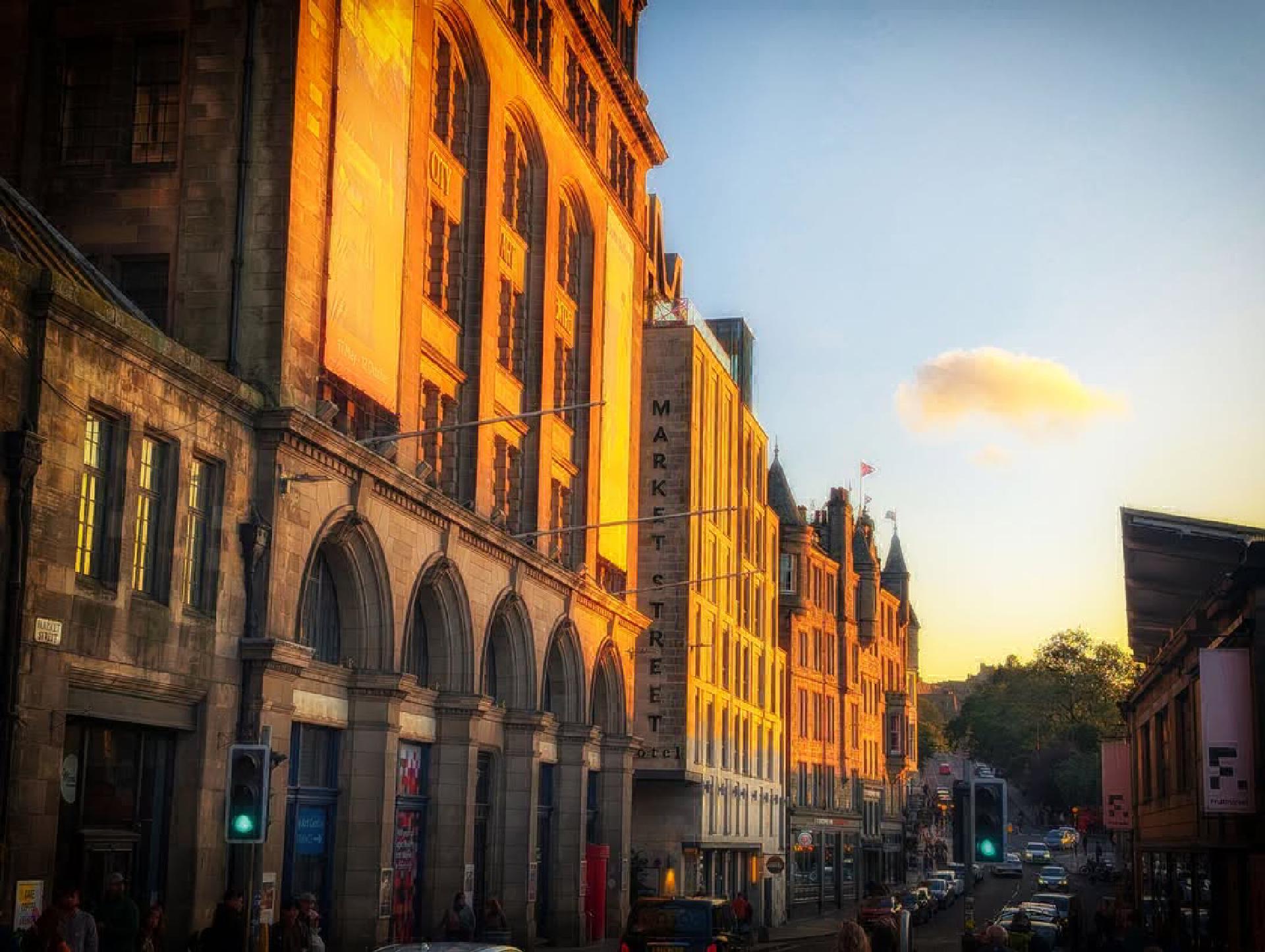 Last light of sunset of Market Street