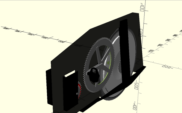 A Computer Aided Design rendering of a carbon fibre subframe laid up over an extruded polystyrene armature. It has an identically the same mounting flange to the aluminium design, except this one is laminated carbon, and it wraps identically the same mechanical parts in the same arrangement.